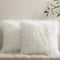 Phantoscope Pack of 2 Faux Fur Solid Throw Decorative Pillow Cover Cushion Covers Luxury Soft Halloween Decorative Pillowcase Fuzzy Pillow Covers ...