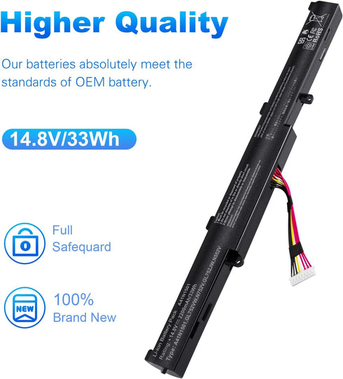 Fancy Buying GL752V Laptop Notebook Battery for ASUS A41N1501 GL752 GL752V GL752VW G752VW N552VX N752 N752V N752VX...