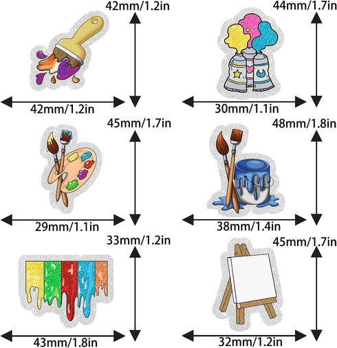 Slime Cupcake Toppers 18 pcs - Painting Themed Art Happy Birthday Decor Artist Palette Paint Brush boy Girl Party Supplies...