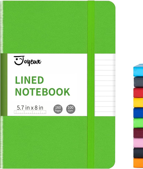 JOYEUX Lined Journal Notebook, 160 Pages Journal for Writing, Medium 5.7 inches x 8 inches Journal for Women Men - 100 Gsm Thick A5 Paper (Green)...