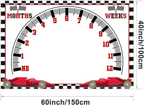 CSFOTO Racing Car Baby Monthly Milestone Blanket Newborn Growth Record Prop Milestone Blanket for Baby Boy Photography Props for Newborn Baby Show...