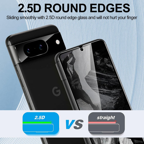 T Tersely [3+2 Pack Tempered Glass Screen Protector for Google Pixel 8a 2024 (6.1 inch) with Camera Lens Protector and Installation Alignment Fram...
