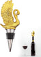 Wine Bottle Stopper, Swan Stainless Steel Wine Saver Reusable Wine Cork Silicone Wine Stopper (Gold)...