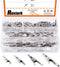 160Pcs 28mm 35mm 45mm 53mm Metal Alligator Clips Assortment Kit Small Alligator Clips Silver for Battery Test Lead Electrical Test Clamps...
