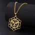 VASSAGO Merkabah on Flower of Life Necklace Mandala Necklace Geometry Star Tetrahedron Merkaba Pendant Necklace Buddhist Lotus Flower Mandala Pend...