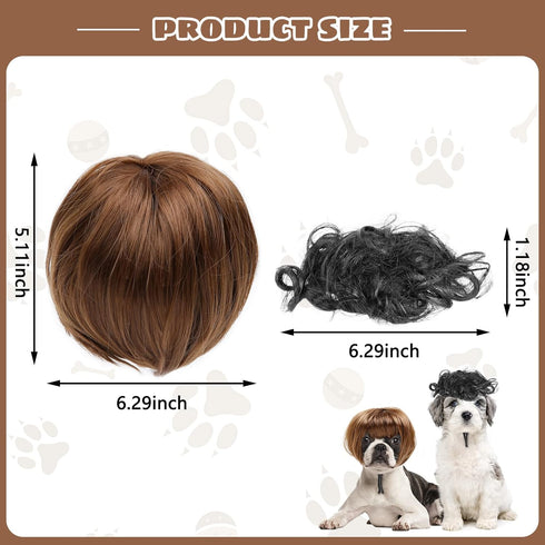 Dog Costume Cat Apparel Dog Toys Curly Braids Headgear Wigs Styling Cute Funny Pet Hair Accessories (flax)...