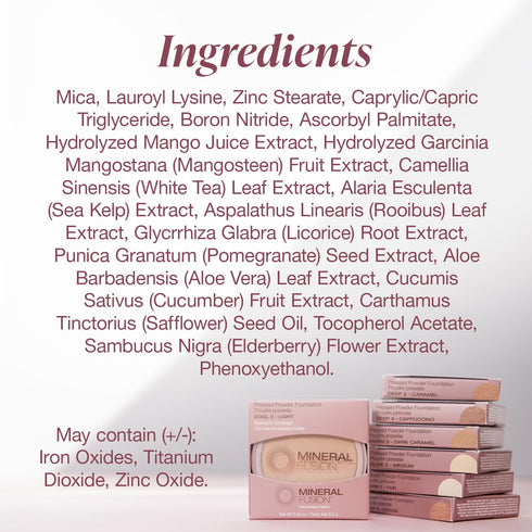 Mineral Fusion Pressed Powder Foundation, Deep 4 - Deep Skin w/Golden Undertones, Age Defying Foundation Makeup with Matte Finish, Talc Free Face ...