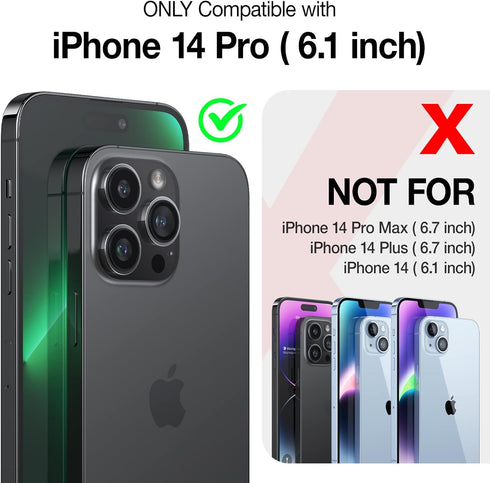 TORRAS Stronger Magnetic for iPhone 14 Pro Case, 12 FT Military Grade Drop Tested, Compatible with MagSafe, Slim Protective Matte Silicone for iPh...