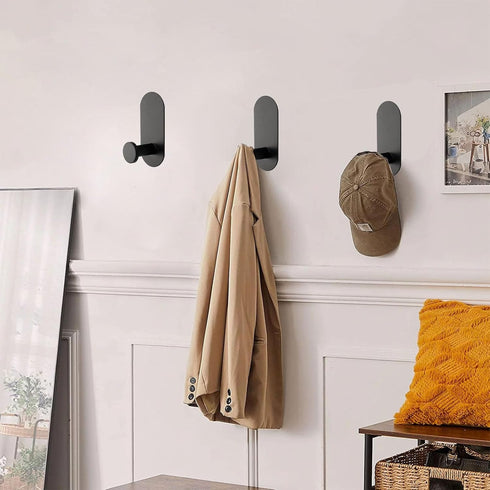 TocTen Adhesive Hook - 5 Pack Heavy Duty Sticky Towel/Robe Hook, Waterproof Stainless Steel Shower Hook, No Drill Stick on Wall Coat/Clothes Hooks...