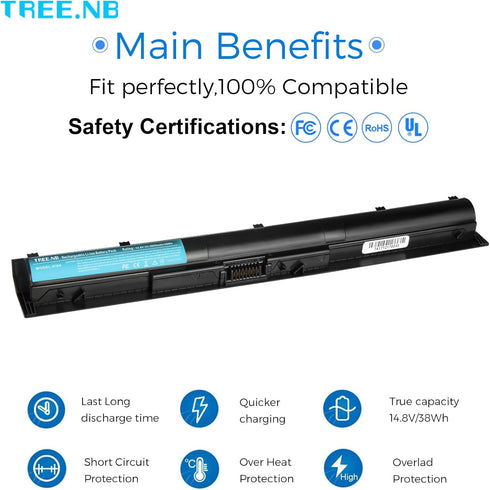 TREE.NB Spare 800049-001 KI04 Battery for HP Pavilion Battery Replacement 14-ab 15-ab 15-an 17-g 14-ab166us 15t-ab100 17t-g100 17t-s100 800009-421...