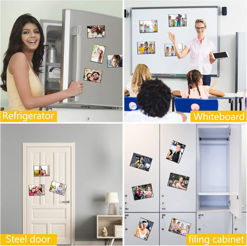 YixangDD Magnetic Picture Frames 10 Packs-Fridge Magnetic Photo Frames-Holds 4 x 6 Inches Photos,White...