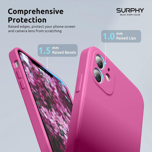 SURPHY Square Design for iPhone 11 Case with Camera Protection, Straight Edge Slim Design, Liquid Silicone Phone Case for iPhone 11 6.1 inches, Ho...