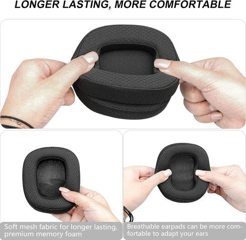 Replacement Ear Pads for Logitech G533 G633 G935, GVOEARS Ear Cushions Compatible with Logitech G231, G433, G533, G633, G635, G933, G935 Headphone...