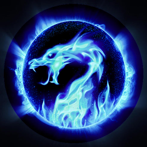 AUSTOR 7 Die DND Dice Set 7 Pieces Blue Flame Dragon Resin Dice Role Playing D and D Dice D20 D12 D10 D8 D6 D4 Sharp Edge Dungeons and Dragons Dic...