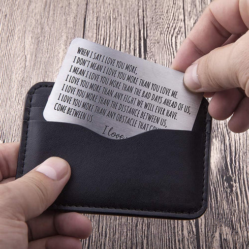 Fleure Esme Wallet Insert Card Gifts For Men Husband From Wife Girlfriend Boyfriend Birthday Gifts Metal Mini Love Note Valentine Wedding Gifts Fo...