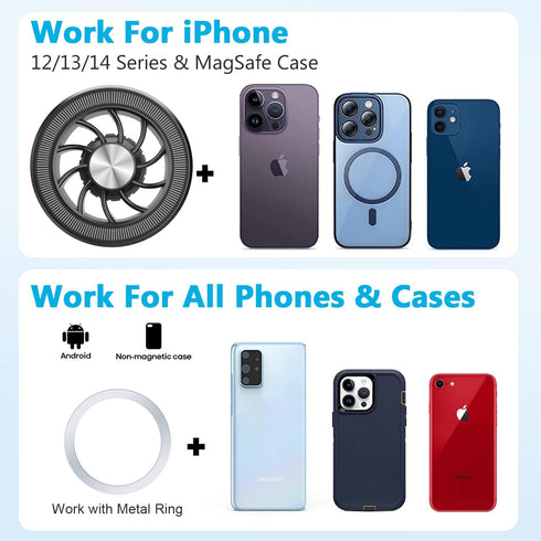 Fits Mag-Safe Car Phone Mount Holder - Magnetic Car Mount, Air Vent Cell Phone Holder Clip, Mag Safe Accessories for iPhone 14 13 12 Pro Max Plus ...