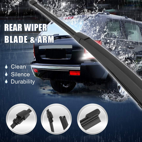 X AUTOHAUX Rear Windshield Wiper Blade Arm Set 335mm 13 Inch for Volkswagen Jetta 2011 2012 2013 2014 2015 2016 2017 2018...