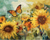 Tucocoo Sunflowers Landscape Paint by Number for Adults, DIY Digital Oil Painting Kits on Canvas with Brushes and Acrylic Pigment, Butterflies Flo...