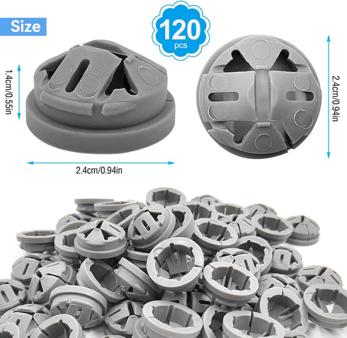 120 Pcs 3/8-1/2 Inch Electrical Box Cable Connectors, Non-Metallic Button Push in Wire Connectors, Electrical Conduit Fittings Junction Box Connec...