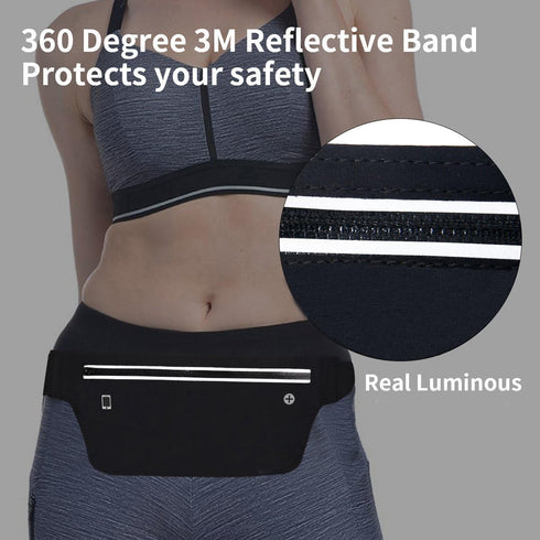 Fanny Packs for Women, Waterproof Fanny Pack for Men, Adjustable Running Belt Waist Pack Slim Expandable Pocket Belt Black, iPhone Running Holder ...
