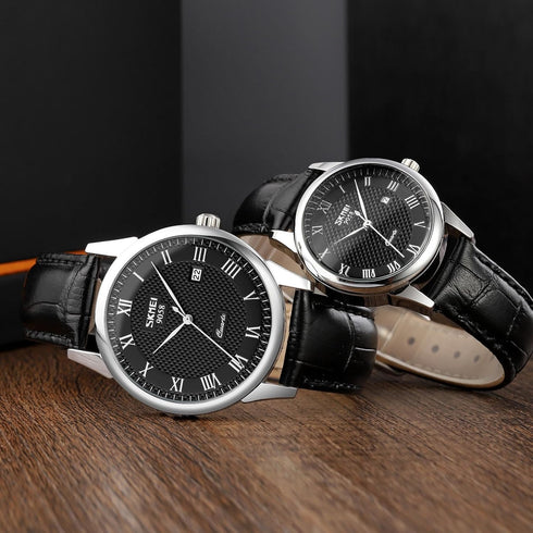 MASTOP Mens Quartz Watch Roman Numeral Business Casual Fashion Analog Wrist Watch Classic Calendar Date Window 30M Waterproof Comfortable Leather ...