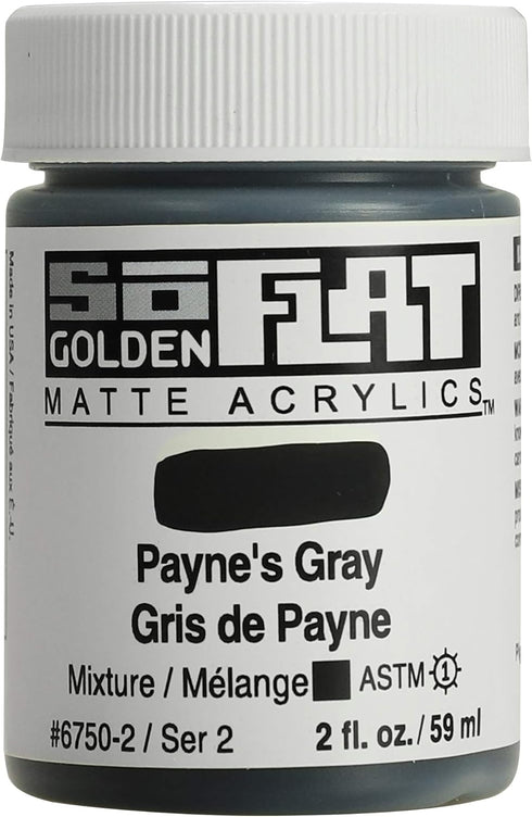 Golden SoFlat Acrylics, Payne's Gray (2 fl. oz./ 59 ml Jar)...