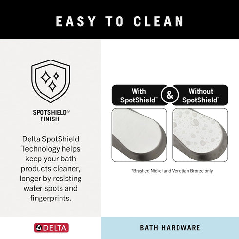 Delta ARV46-DN Arvo Wall Mount Square Open Towel Ring Bath Hardware Accessory in Brushed Nickel...