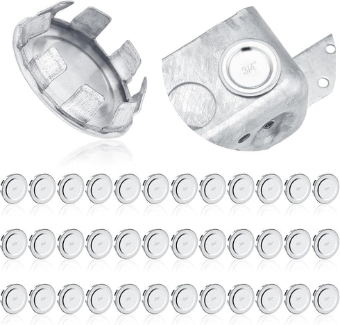 36 Pcs Knockout Seal Electrical Box Knockout Plugs for 3/4 Inch Pipe, Round Steel Removable Seal Electrical Box Fittings for Closure Unused Electr...