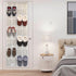 Simple Houseware 24 Pockets - Crystal Clear Over The Door Hanging Shoe Organizer, Gray (64'' x 19'')...