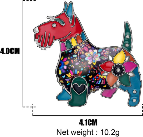 6 Colors Cute Scottish Dog Brooch Pins Dress Clothes Jewelry Gifts Dog Collection for Women Girls...