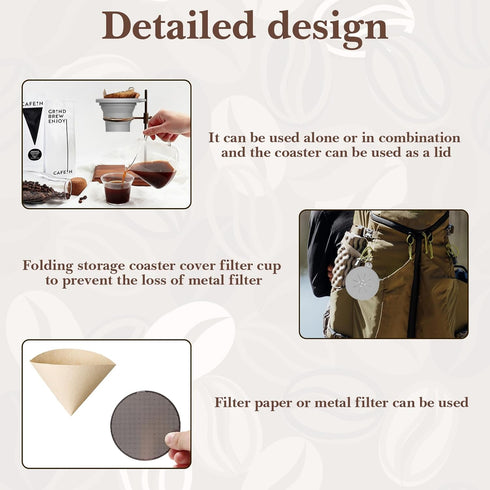 Food-Grade Silicone Travel Coffee Maker, Collapsible Portable Coffee Filter Cup, Suitable for Mountain Climbing, Office, Camping and Other Scenes ...