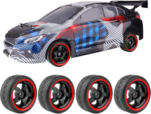 12mm Hex Wheels & Rubber Tires OD 2.52" Pre-Glued for Traxxas 4 Tec 2.0 1/18 Latrax Teton Tamiya TT02 Redcat Lightning EPX HSP Flying Fish Kyosho ...