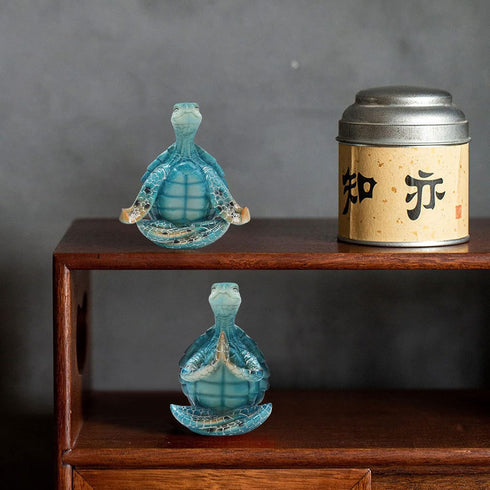 Meditating Turtle Figurine, Sea Turtle Yoga Statue Sea Turtle Meditation Home Decor, Zen Yoga Resin Sea Turtle Figurine Garden Statue, Indoor/Outd...