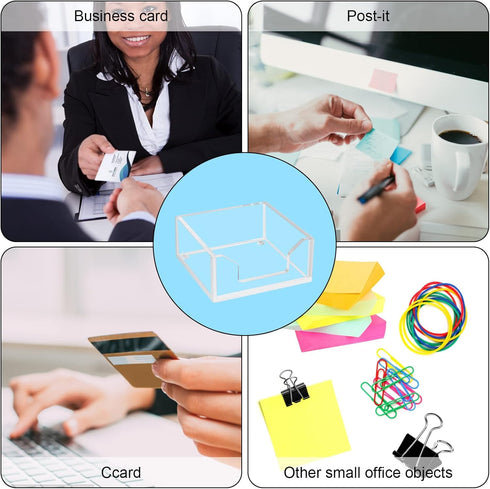 Clear Acrylic Sticky Notepad Holder, 3.94" x 3.94" x 1.77" Acrylic Sticky Note Dispenser for Office Desk Accessories(DP005)...