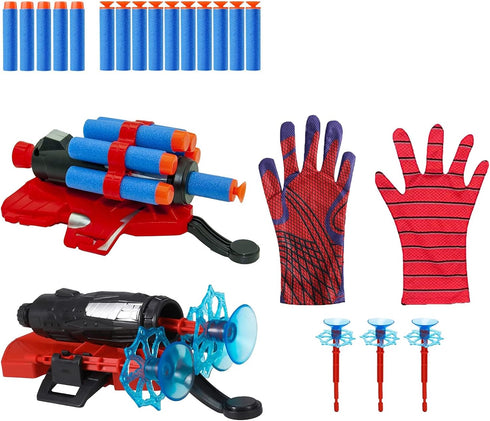 Spider Web Gloves Shooters Costume Toy for Kids Girl Boys, Web Shooter Glove Cosplay Launcher Action Figure with Wrist Toys Birthday Party Decorat...