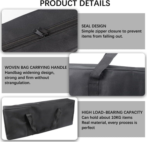 BBQ Tools Carry Bag,Large Capacity Oxford Grill Tool Carry Bag, Waterproof Outdoor BBQ Grill Accessories Bag for Picnic Cooking Camping Trip (Blac...