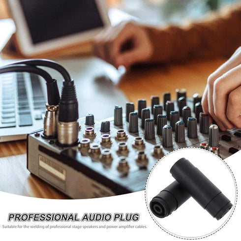 EXCEART 2pcs Audio Speaker Plug Twist Lock Female to Female Connector 4 Pole Straight Coupler Cable Connector for Audio Speaker Black...