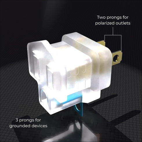 2 Prong to 3 Prong Adapter, 4 Pack Turn Any 2 Prong Outlet into A 3 Prong Outlet with Outlet Adapter Converter, Clear, ETL Listed...