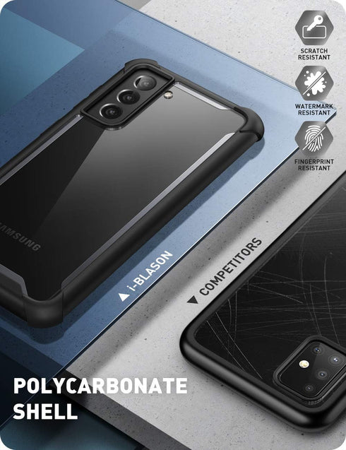 i-Blason Ares Series Case Designed for Galaxy S21 5G (2021 Release), Rugged Clear Bumper Case (Black)...
