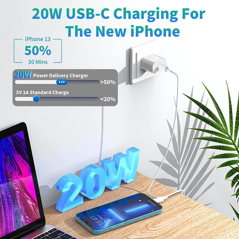 ?MFi Certified?iPhone 14 Fast Charger, Linocell 3Pack 20W USB-C PD Power Wall Charger Block+3Pack 6FT Type-C to Lightning Cable Compatible with fo...