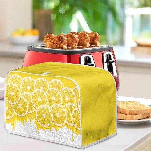 Toaster Cover 4 Slice, Yellow Lemon Washable Bread Maker Cover Toaster Protector, Dustproof Kitchen Appliance Accessories, Women Gift...