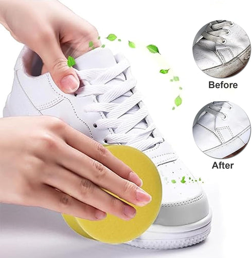 Multi-Functional White Shoe Cleaning Cream with Wiping Sponge All-Purpose Cleaning Paste for Sports Shoes Sneakers Boots Canvas Shoes Leather Shoe...