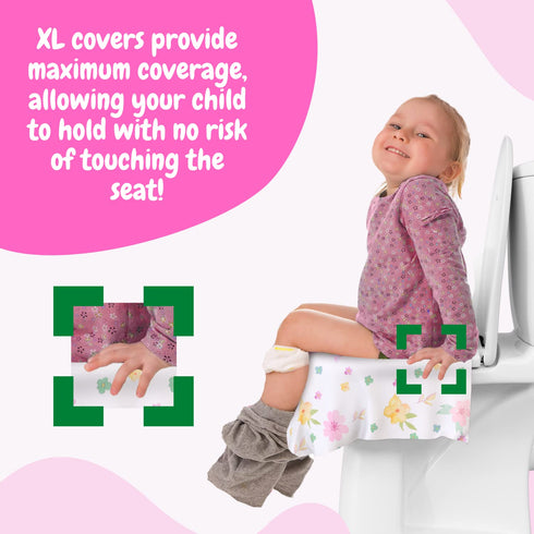 20 Pack Extra Large Disposable Toilet Seat Cover (Floral) – Toddler Toilet Covers For Full Coverage On Toilet or Potty – Ideal Travel Toilet Seat ...