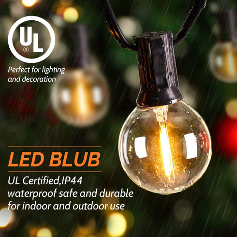 16 Pack G40 LED Replacement Light Bulbs, G40 Clear Globe Shatterproof Replacement Bulbs for Outdoor String Lights, Waterproof G40 Blubs for Garden...