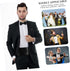 Mens Cummerbund and Bow Tie Set Pocket Square Bow Tie Black Mens Formal Satin Bowtie and Cummerbund Set Gentlemen Suit Accessories for Business We...