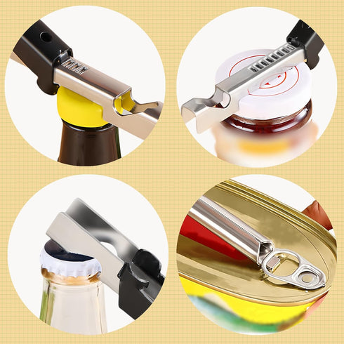 Adjustable Multifunction Lid Opener for Weak Hands, CCKHDD Stainless Steel Jar Can Opener Bottle Opener for Seniors with Arthritis,with Bottle Cap...