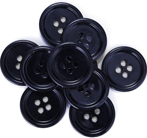 Shell(Dark navy Mother of Pearl) clear special coating button for suits, blazers, coats. dark navy color/2 sizes as 1pack(18pcs shell buttons+12pc...