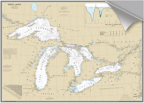 Great Lakes Decorative Nautical Chart...