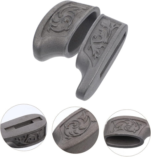 2pcs Knife Accessories Guards Replacement Finger Custom Knives for Supplies Hunting Hand Pommel Pommels and Silver Guard Handle Bolsters Steel Cas...