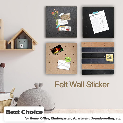 Brown Felt Pin Boards Memo Board Pegboard Bar Strips, Self-Adhesive Cork Board for Walls Home Office Decor, Small Felt Bulletin Boards for Jewel, ...